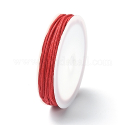 Cordoncini in cotone cerato da 6.8 m, cavo tondo multistrato, stringa artigianale macramè per gioielleria, rosso, 1mm, circa 7.44 iarde (6.8 m)/rotolo