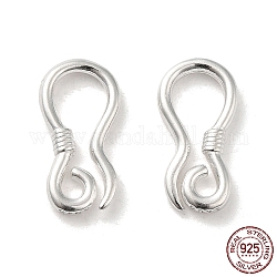 925 in argento sterling orecchino ganci, filo per orecchini con anelli, con timbro s925, argento, 15 gauge, 17.5x9x2mm, Foro: 2 mm, ago :1.5mm