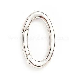 304 anelli porta molla in acciaio inossidabile, anelli ovali, colore acciaio inossidabile, 9 gauge, 28x16x3mm, diametro interno: 21x10mm