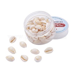 Perles de coquille de cauris naturelles, couleur de coquillage, 17~22x11~16x9~11mm, Trou: 1mm, environ 50 pcs / boîte
