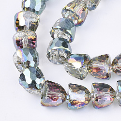 Perles en verre galvanisée, facette, cloche, colorées, 10.5~11x9mm, Trou: 1mm