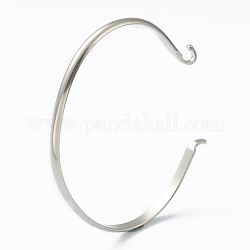 304 bracelet de manchette en acier inoxydable, bracelet manchette interchangeable, couleur inoxydable, 1/8 pouce (0.35 cm), diamètre intérieur: 2-1/8 pouce (5.45 cm) x 2 pouces (4.95 cm)