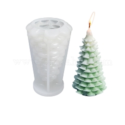 Stampi in silicone per candele fai da te albero di natale 3d, per la realizzazione di candele profumate all'albero di Natale, bianco, 6.7x10.6cm, diametro interno: 5.6x9.7 cm
