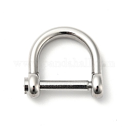 304 Edelstahl-D-Ring-Ankerschäkelverschlüsse, Edelstahl Farbe, 18x18.5x6 mm