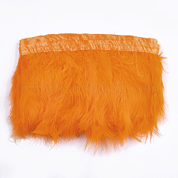 Guarnizione con frangia di piume di tacchino, accessori costume, tinto, arancione, 120~180 mm, circa 2 m / borsa
