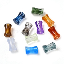 Transparent Acrylic Beads Gradient Effect, Bamboo Joint, Mixed Color, 12.5x7.5mm, Hole: 1.8mm, 1020pcs/500g