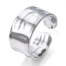 304 anello per polsino aperto da donna in acciaio inossidabile, colore acciaio inossidabile, misura degli stati uniti 8 1/2 (18.5mm)