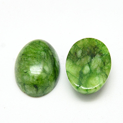 Cabochons en jade blanche naturelle teintes, ovale, 18x13x6mm