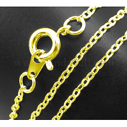 Cadena de cable de latón collares, dorado, 18 pulgada, 2x1.5mm