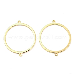 Brass Connector Charms, Ring Links, Real 18K Gold Plated, 23.5x20x0.8mm, Hole: 0.8mm