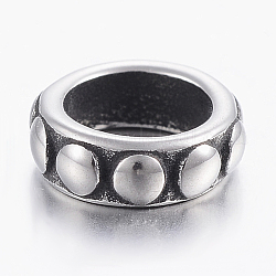 304 нержавеющей стали связывающий кольца, кольцо, античное серебро, 10x3 мм, отверстие : 6 мм