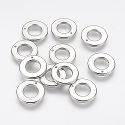 Ccb-Kunststoffanhänger, Ring, Platin Farbe, 18x2 mm, Bohrung: 1 mm