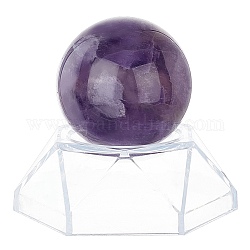 Craspire 2pcs 2 style boule de cristal d'améthyste naturelle, ronde, balle: 33 mm