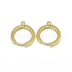 Легкосплавные серьги, долговечный, круговое кольцо, золотые, 16.5x13.5x2 мм, отверстие : 1.2 мм, штифты : 0.8 мм