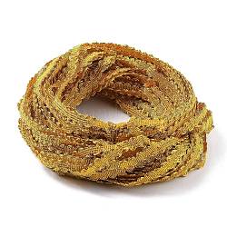 Nastro di pizzo ondulato in filigrana, forma d'onda, per accessori di abbigliamento, goldenrod, 3/8 pollice (10 mm), circa 130m/balla