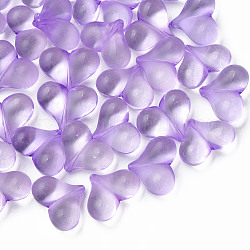 Perline acrilico trasparente, cuore, viola medio, 17.5x22x10mm, Foro: 1.4 mm, circa 260pcs/500g