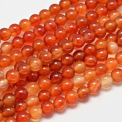 Tondo agata rossa naturale fili di perle, tinti e riscaldato, 6mm, Foro: 1.2 mm, circa 62pcs/filo, 14.9 pollice