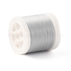 Cordons polyester lumineux, ronde, gainsboro, 0.1mm, environ 109.36 yards (100 m)/rouleau