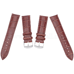 Bandas de reloj de cuero gorgecraft, con cierres de acero inoxidable, saddle brown, 88x22x2mm, 124x20x2mm