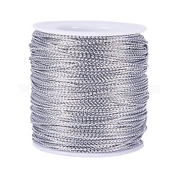 Cordón metálico, plata, 2mm, alrededor de 43.74 yarda (40 m) / rollo