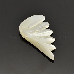 Wing Shell Pendants, Old Lace, 37x24x7mm, Hole: 0.5mm
