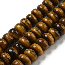 Natürlichen Tigerauge Perlen Stränge, Rondell, Klasse A, 8.5x5 mm, Bohrung: 1.4 mm, ca. 73 Stk. / Strang, 14.96''~15.08'' (38~38.3 cm)