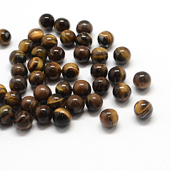 Perles rondes de l'oeil du tigre naturel, sphère de pierres précieuses, pas de trous / non percés, 10~11mm