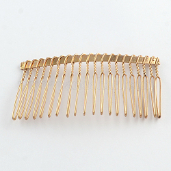 Iron Hair Comb Findings, Golden, 38x75x5mm