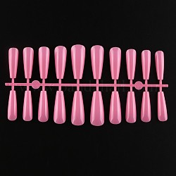 Однотонные пластиковые бесшовные накладные ногти, инструмент для маникюра для ногтей, розовые, 26~32x6~13 мм, 20 шт / комплект.