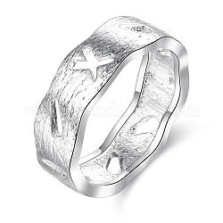 Простой моды из латуни шириной полосы кольца, толстые кольца, серебристый цвет, 18 мм