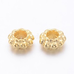 Tibetan Style Alloy Spacer Beads, Lead Free & Cadmium Free, Flower, Golden, 6x3mm, Hole: 2.5mm