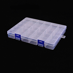 Aufbewahrungsbehälter für Polypropylen (pp) -Kügelchen, Organizer-Boxen mit 30 Fach, mit 5 stück verstellbaren teilern, Rechteck, Transparent, 21.7x16.8x2.8 cm, Bohrung: 8 mm