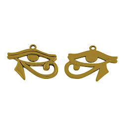 Tibetan Style Alloy Pendants, Egyptian Eye of Horus, Cadmium Free & Nickel Free & Lead Free, Antique Golden, 27x32x2mm, Hole: 2mm, about 268pcs/1000g
