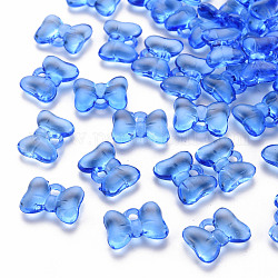 Ciondoli arilico trasparente, bowknot, blu, 13.5x18x5.5mm, Foro: 2.5 mm, circa 625pcs/500g
