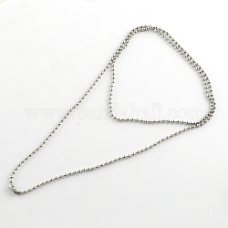 304 acero inoxidable fabricación de collar de cadena de bolas, color acero inoxidable, 19.6 pulgada (49.8 cm) x2.4 mm