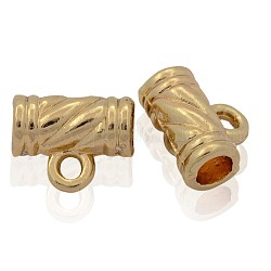 Nickel Free & Lead Free Golden Alloy Tube Bails, Loop Bails, Bail Beads, Long-Lasting Plated, Tube, 11x13x7mm, Hole: 2mm, Inner Diameter: 4mm