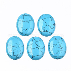 Cabochons en turquoise synthétique, ovale, 40x30x6.5mm