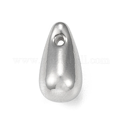 304 Stainless Steel Charms, Teardop Charm, Stainless Steel Color, 11.5x6mm, Hole: 1.2mm