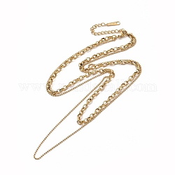 Ionenplattierung (IP) 304 Doppelschicht-Halskette aus Edelstahl mit Kabel und Kugel für Damen, echtes 14k vergoldet, 16.30 Zoll (41.4 cm)