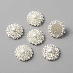 Cabujones de perlas de imitación de plástico ABS, flor, blanco floral, 21x8.5mm, aproximamente 20 unidades / bolsa