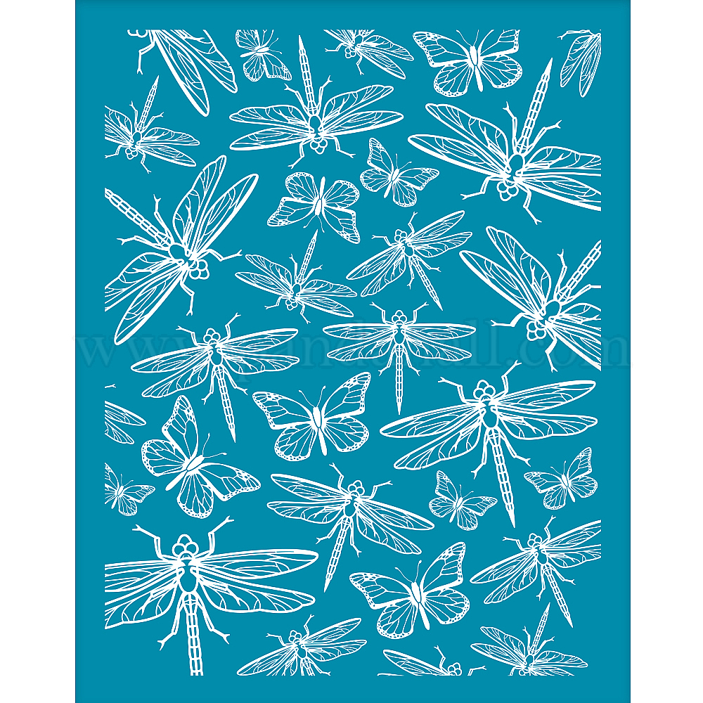 Wholesale OLYCRAFT 4x5 Inch Silk Screen for Polymer Clay Dragonfly