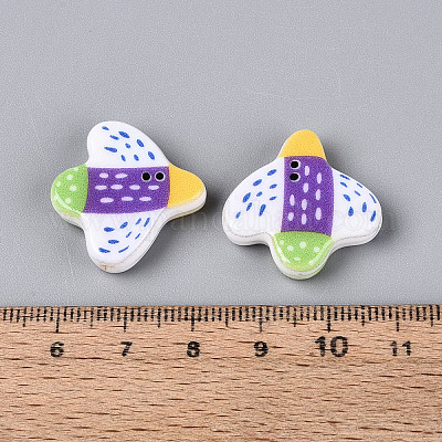 Печатные непрозрачные бусины из смолы&nbsp;RESI-N043-24B-1