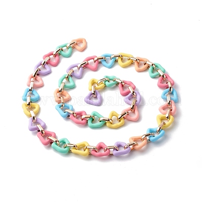 Plastic Chain Links 15mm Bright Colorful Plastic or Acrylic Chain Links  Mixed Colors 200 Pc Set 