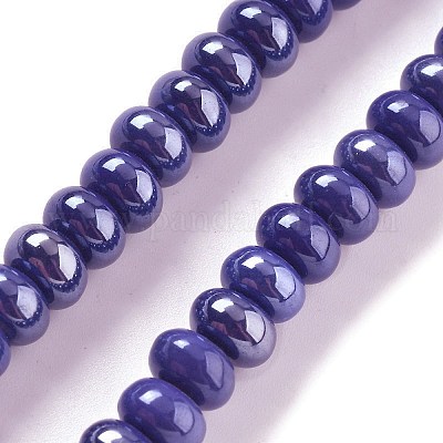 Фарфоровые бусины-рондели&nbsp;PORC-Q001-01E-1