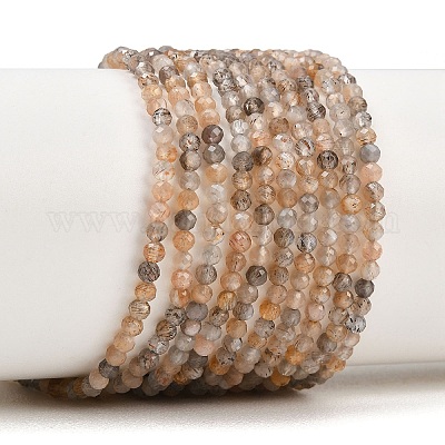 Натуральный черный лунный камень бисер пряди&nbsp;G-B175-D03-2mm-1