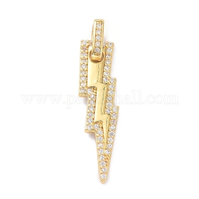 Pendentifs en laiton zircon cubique transparent&nbsp;ZIRC-P085-26G-1