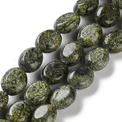 Натуральный серпантин / зеленые кружевные нити из бисера G-M420-D18-01-1