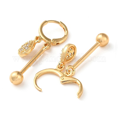 Серьги-капли со стразами на затылке&nbsp;EJEW-K256-27KCG-1