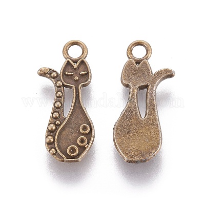 Подвеска для котенка из сплава в тибетском стиле для эмали&nbsp;LS-PALLOY-A15359-AB-NF-1