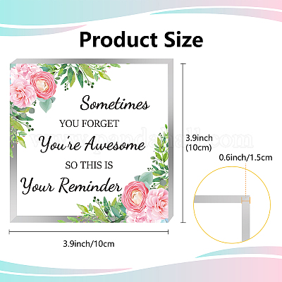 Square Acrylic Plaque,acrylic Inspirational Quotes Gifts, Small Positive  Thought In The Morning Can Change Your Whole Day Office Desk Decor, Square  Paperweight For Women Men Friends Boss Birthday, - Temu